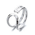 wholesale S925 Sterling Silver Irregular Korean Style Minimalist Geometric Open Ring Ins Stylish Versatile Finger Ring-0-4