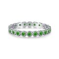 wholesale S925 Sterling Silver Emerald High-Carbon Diamond Ring, Luxe Vintage Elegance with a High-End Feel, Cross-Border Women's Ring-0-3