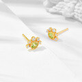 wholesale S925 silver plated with 14K gold peridot earrings, Duli Jewelry's new collection,-0-2