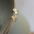 wholesale AU375 9K Gold Star Ear Stud Ear Hoop Korean Dainty Jewelry-0-2