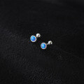 wholesale S925 Silver Geometric Round Light Pearl Thread Opal Korean Style Stud Earrings for Women Summer Ear Accessories M00501-0-2