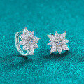 S925 Sterling Silver Moissanite Floral Stud Earrings for Women-0-0