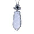 wholesale [925 Sterling Silver] ZHUO Zhifan New Jadeite Four-Season Bean Pendant Necklace for Women, Fashion Versatile Sweater Chain-0-4