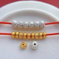 wholesale Gold-plated 925 ancient silver fittings, rhinestone, pig intestine spacer beads, pumpkin beads, DIY crystal bracelet accessories-One large intestine bead
