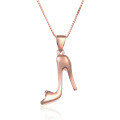 wholesale 925 Sterling Silver Rose Gold Plated High Heel Shoe Pendant for Women, European and American Ins Style Fashionable OL Luxury Necklace Pendant Wholesale-0-4