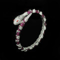 wholesale 925 Silver Gold-Plated Bracelet with High-Carbon Diamonds, Mystic Snake, Pink and Blue Sapphires, White G Color Marquise, Fashionable and Versatile Jewelry for Women-0-0