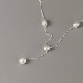 wholesale S925 Sterling Silver Tassel Pearl Necklace Fashion Light Luxury Ins Style Freshwater Rice Pearl Necklace Y01252-0-2