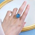 wholesale S925 Silver New ZHUOZHFAN Jewelry 10*14 Rectangular Paraiba Color RingIns Style Ring-0-2