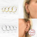 wholesale S925 Sterling Silver Classic Smooth Large Hoop Earrings, INS Style Minimalist Exaggerated Earrings, Popular European and American Accessories-0-3