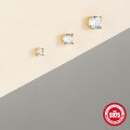 wholesale S925 Sterling Silver New Threaded Piercing Earrings with Zirconia, Korean Style Design, Unique and Elegant-0-3