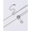 wholesale 925 Sterling Silver Freshwater Pearl Necklace for Women, Light Luxury Autumn Winter Small Pendant Collarbone Chain with High-End Sense Tassel Sweater Chain-0-2
