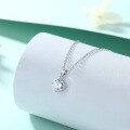 wholesale S925 Sterling Silver Zircon Diamond Pendant Necklace Imitating Moissanite European and American Fashion New Popular Women's Choker Wholesale-0-3