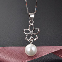wholesale S925 Sterling Silver Small Niche Design Pearl Pendant Women's Collarbone Necklace Light Luxury Style Shell Pearl Necklace Pendant Factory Wholesale-Shell Pearl Pendant - Without Chain 925 Silver