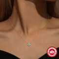 wholesale S925 Sterling Silver Petal Set with Diamond and Turquoise, a Minimalist European-style Accessory Collection-0-1