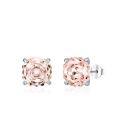 Silver 925 Rose-Cut Flash Diamond Stud Earrings, Wholesale-0-7