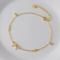 wholesale S925 Sterling Silver Diamond-Inlaid Simple and Elegant Stylish Fresh Sweet Bow Cross Bracelet S7209-0-2