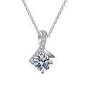 Sterling Silver Moissanite Necklace, Mermaid Pendant, Cross-Border Hot Seller-0-3