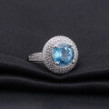wholesale S925 Sterling Silver Inlaid with Natural Topaz and Accented with Pavé Diamonds Fashion Luxury High-End Ring-0-2
