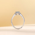 wholesale Electroplated white gold sterling silver D-color moissanite ring for cross-border foreign trade, luxury wholesale gift for girlfriend on holidays-0-2