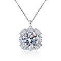 wholesale 925 Sterling Silver Moissanite Necklace for Women 10 Carat Pendant in a Light Luxury Style, Elegant and Sophisticated Valentine's Day Gift-0-4