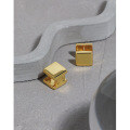 wholesale S925 Sterling Silver Geometric Minimalist Versatile Smooth Textured Korean Ins Niche Design Square Ear Clips for Women-0-1