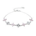 wholesale 925 Silver Summer Hot Selling High Version Four-Leaf Clover Bracelet with Zirconia for a Premium and Fashionable Commuter Look-0-4