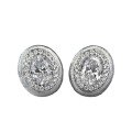 wholesale S925 silver European and American new retro egg-shaped 5*7mm brushed stud earrings with high-end versatile design-0-4