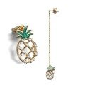 wholesale S925 silver jewelry Japanese minimalist earrings elegant asymmetric pineapple earrings factory clearance-0-7