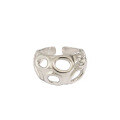 wholesale S925 Sterling Silver 436 Korean Version Ins Minimalist Geometric Arc Hollow Ring for Women Factory Direct-0-4