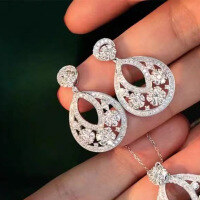 wholesale 925 Sterling Silver Geometric Drop Earrings Hollow OutTrendy and Stylish New Collection by Zhuozhifan Jewelry-E181 (customization starts from 10 pairs)  925 silver