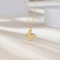 wholesale S925 silver minimalist and fresh rotating windmill pendant necklace with zirconia, Korean style, for women-0-0