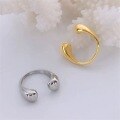 wholesale Vintage irregular teardrop ring for women, open adjustable sphere smooth gold knuckle ring for cross-border-0-0