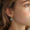 wholesale S925 Sterling Silver Turquoise Retro Earrings For Women,,。-0-4