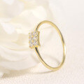 wholesale S925 Sterling Silver Korean Geometric Golden Dawn Series Ring with Moissanite, Exquisite Business Band-0-2