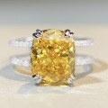 wholesale S925 Sterling Silver Cross-Border Yellow Diamond Ring, European and American Style High Carbon Diamond Zircon Ring, Fashionable and Luxurious Women's Jewelry-0-3