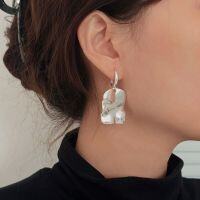 wholesale S925 Sterling Silver Heavy Geometric Irregular Earrings for Women, Korean Dongdaemun New Style Versatile High-end Stud Earrings-Sterling silver