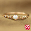 wholesale S925 Sterling Silver Four-Prong Opal Ring,Ins。-0-1