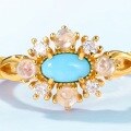 wholesale S925 Sterling Silver Japanese Retro Court Style Turquoise Ring Fashion Trend Blue Moonstone Ring Source Manufacturer-0-3