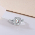 wholesale S925 Silver within reach moissanite ring fashionable closed ring cross-border temu hot selling new style source factory wholesale-0-1