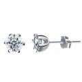 wholesale 925 Sterling Silver Fashion Moissanite Stud Earrings Gift for Girlfriend Commute Earrings Set with 50-Point Moissanite-0-4