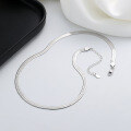 wholesale S925 Sterling Silver Minimalist Flat Snake Chain Necklace Hip Hop Trendy Niche Design Versatile Necklace-0-3