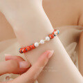 wholesale S925 Sterling Silver ins Colored Stone Bracelet for Women, Versatile High-End Sense Luxury Beaded Bracelet, Cultural Play Elegant Wrist Accessory-0-2