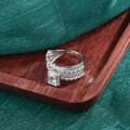 S925 Sterling Silver Moissanite Full Halo Ring, Dazzling Cross-border Jewelry-0-2