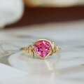 wholesale S925 sterling silver red elk with pink diamond love ring, gentle style, unique design, fashionable luxury, sparkling-0-1