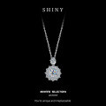 Sterling Silver Heavy-Duty Extra Sparkling Moissanite Pendant Necklace-0-4