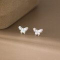 wholesale S925 Sterling Silver Fresh Sweet Ins Style Small and Unique Design Exquisite Minimalist Butterfly Earrings M06426-0-2