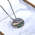 wholesale S925 Sterling Silver Opal Topaz Pendant Necklace for Women, Elegant and Sophisticated Accessory, New Arrival-0-3