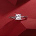 925 Sterling Silver Square Moissanite Minimalist Ring-0-2