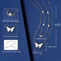 S925 Sterling Silver Butterfly Moissanite Layering Necklace-Style A [Clearance Sale - Free Shipping] Silver  925 Silver