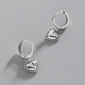 wholesale S925 Sterling Silver 380 Korean Version Ins Indie Design Vintage Distressed Pearl-Edge Smooth Heart Textured Earrings for Women-0-1